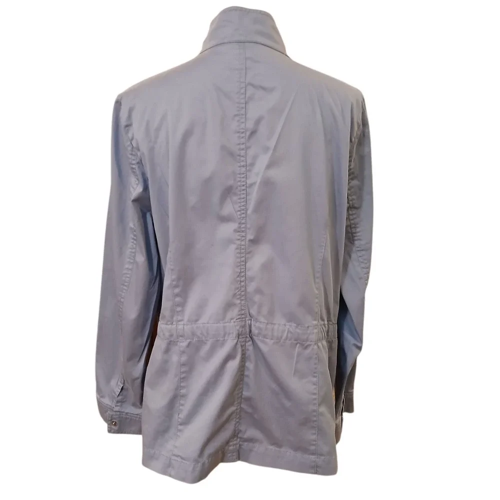 J Jill Purple Cotton Spandex Drawstring Waist Utility Jacket Women Large Fall